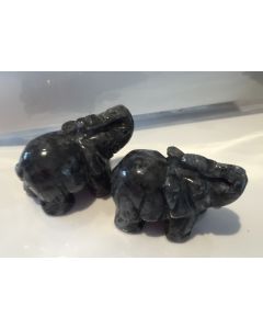 Lavikite or Black Moonstone Elephant W57