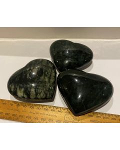 Nephrite Jade and Magnetite Hearts BI27