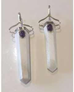 Scolecite with Amethyst Pendant CH29