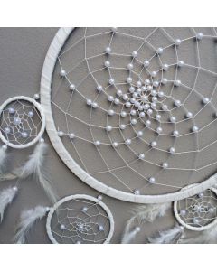 Dream Catcher  White with Pearls DC34a