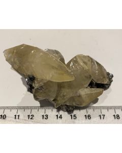 Golden Calcite on Galena GT224