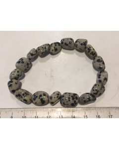 Dalmation Jasper Tumbled Stone Bracelet HWH99