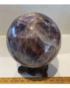 Chevron Amethyst with Red Hematite Sphere KK146