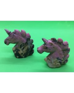 Rhodonite Unicorn Head MBE428