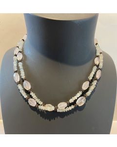 Rose Quartz & Aquamarine Necklace N11
