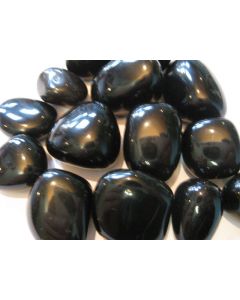 obsidian black tumbled stone