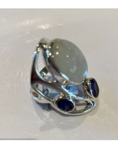 Moonstone and Iolite Ring SJ16A