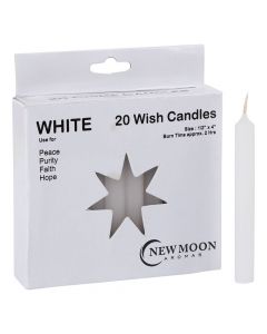 White Wishing Candle 1.25cm x 10cm (20 Pack) WIA12