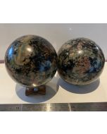 Emerald, Red Apatite in Black Mice Sphere CM515