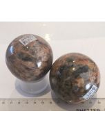 Peach Moonstone and Epidote Sphere MM553