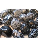 obsidian snowflake tumbled stone