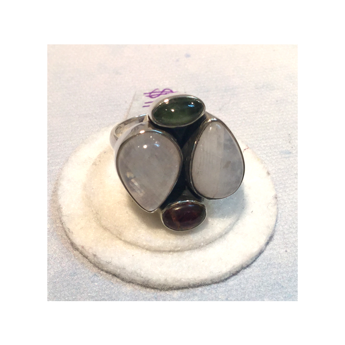 Moonstone and Tourmaline Ring FH92