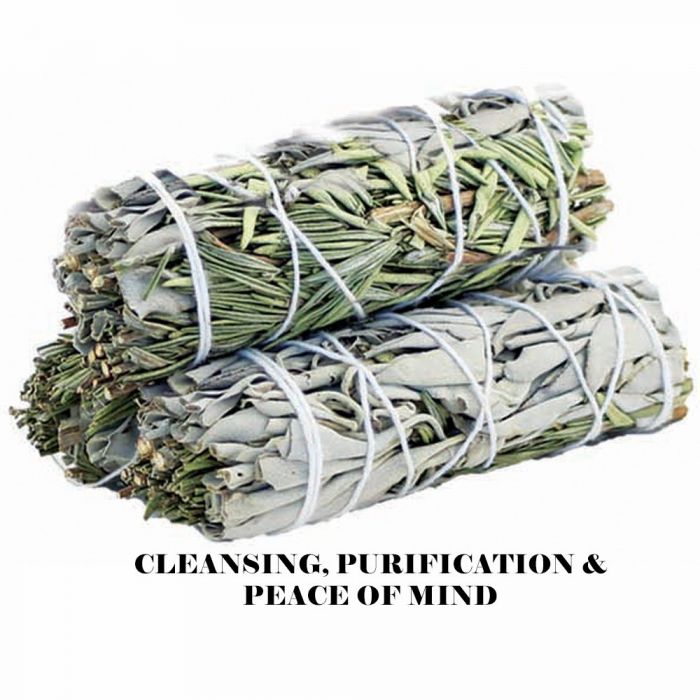 SMUDGE STICK - White Sage and Rosemary 10cm