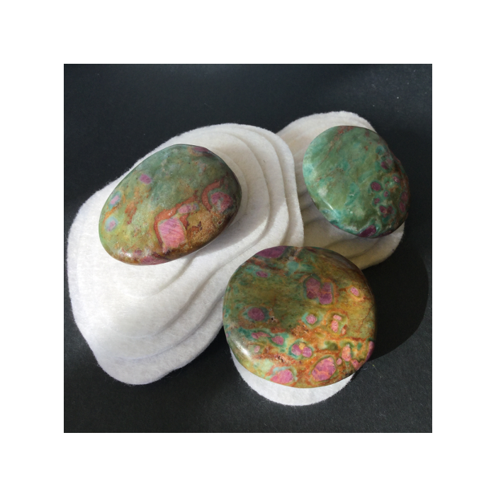 Ruby and Fuchsite Flat Stone MBE161