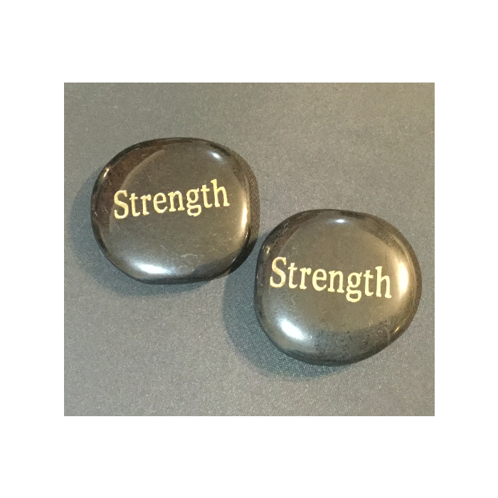 Strength Hematite Word Stone CC164