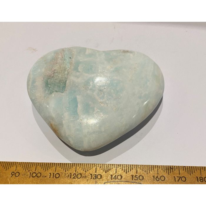 Caribbean Blue Calcite Heart BI07