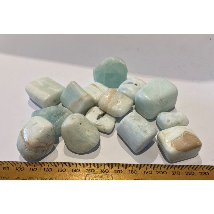 Caribbean Blue Calcite Tumbled Stones BI16