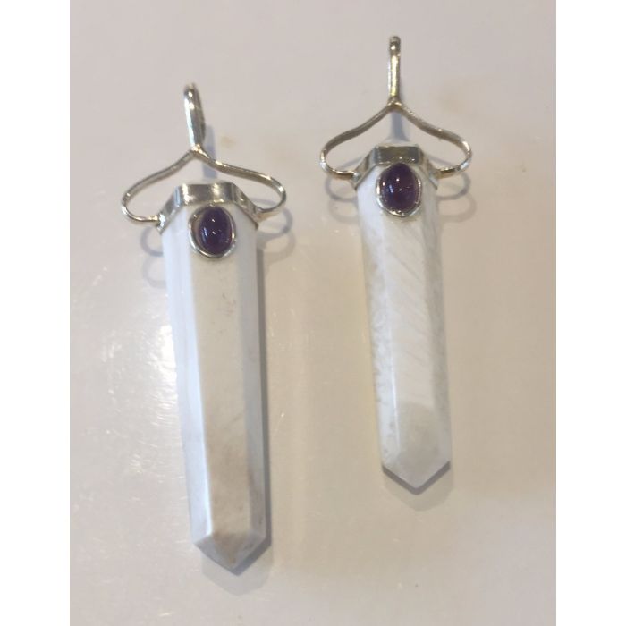 Scolecite with Amethyst Pendant CH29