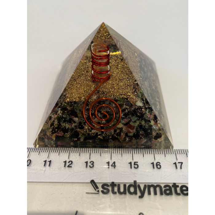 Multi Colour Tourmaline Orgonite Pyramid CH38