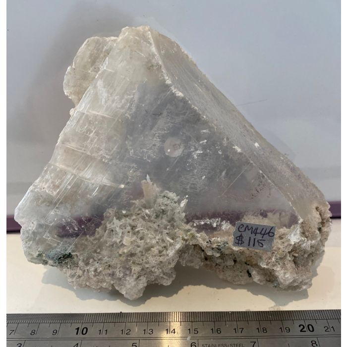 Selenite on Pale Amethyst CM446