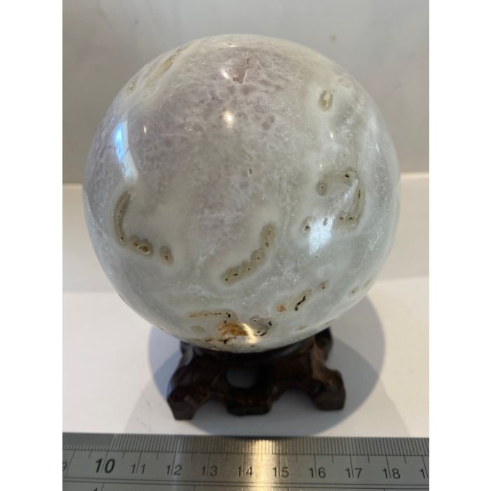 Natural Agate  and Quartz Sphere CW558
