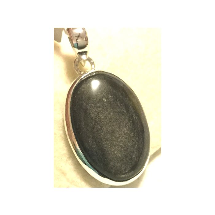 Obsidian Silver Sheen Pendant DSJ46