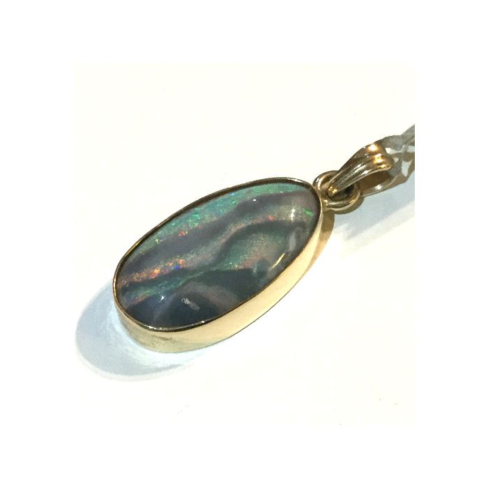 YG Plated Opal Pendant Q600