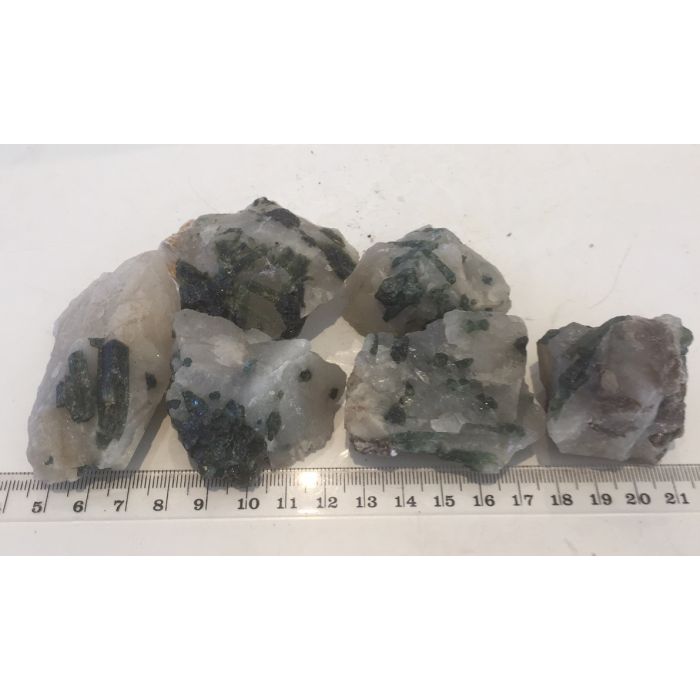 Green Tourmaline in Quartz Pieces KK570