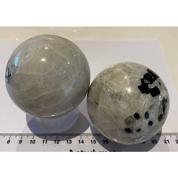 Moonstone with Aquamarine Sphere KK707
