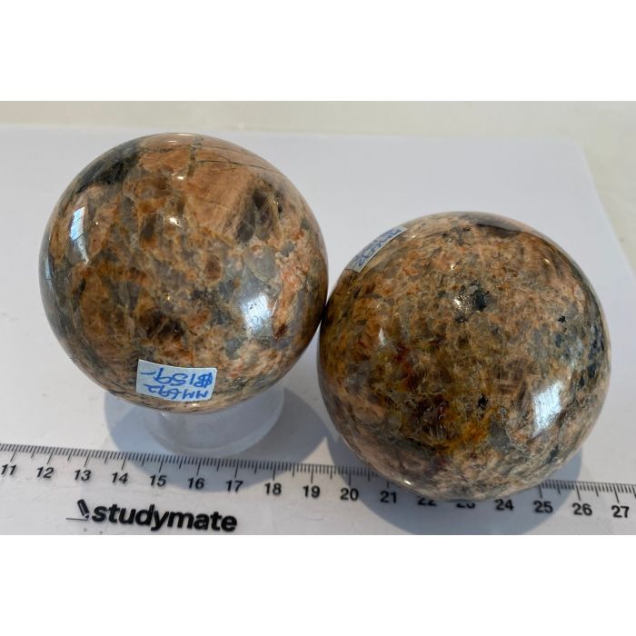 Peach Moonstone and Epidote Sphere MM692
