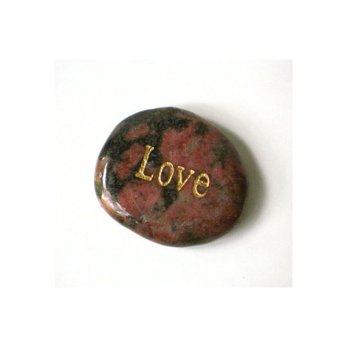 Rhodonite "Love" Word Stone E864