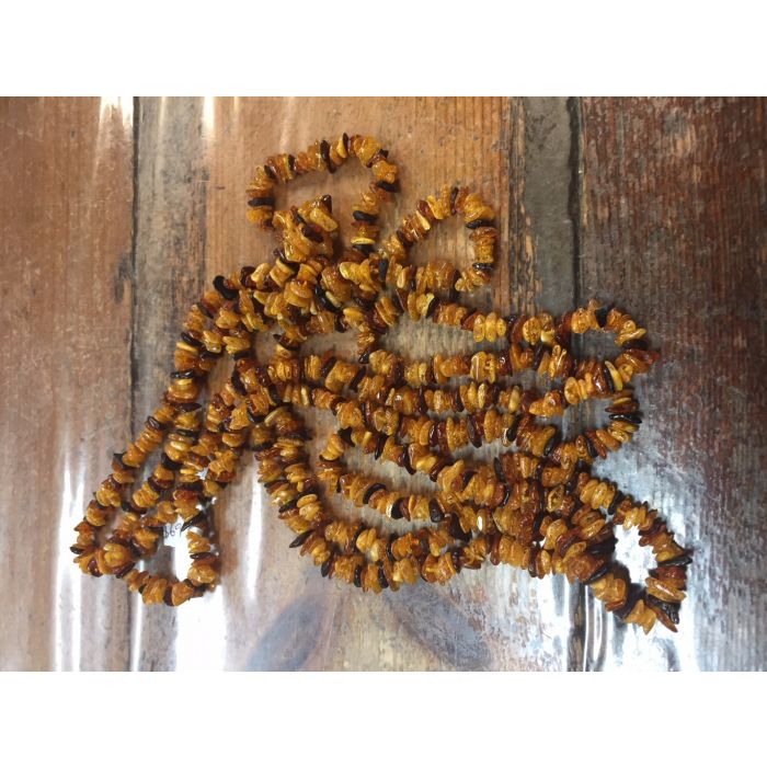 Long Mixed Amber Chip Necklace 190 cm AH33