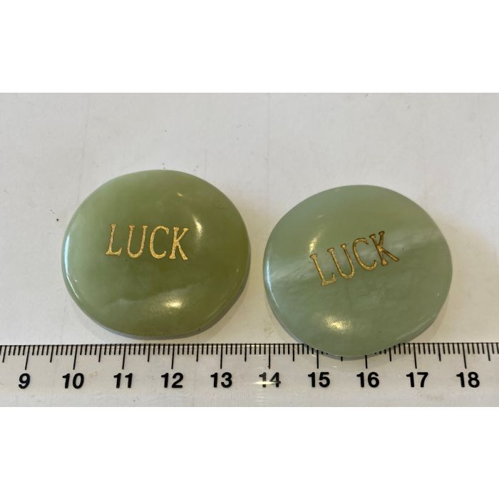 Green Jade ''Luck'' Word Stone Q635