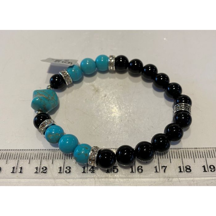 Onyx and Blue Howlite Bracelet WIA03