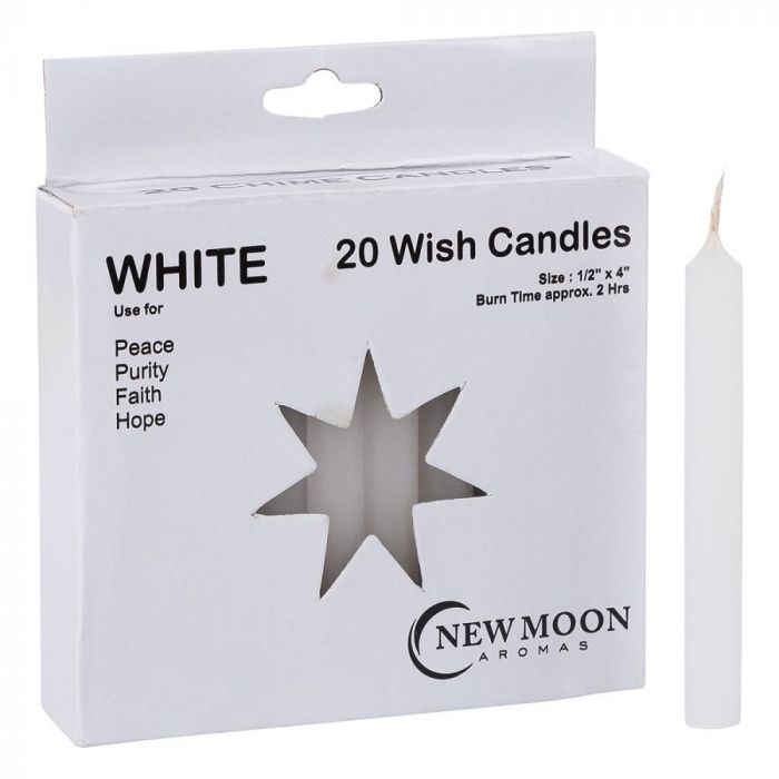 White Wishing Candle 1.25cm x 10cm (20 Pack) WIA12